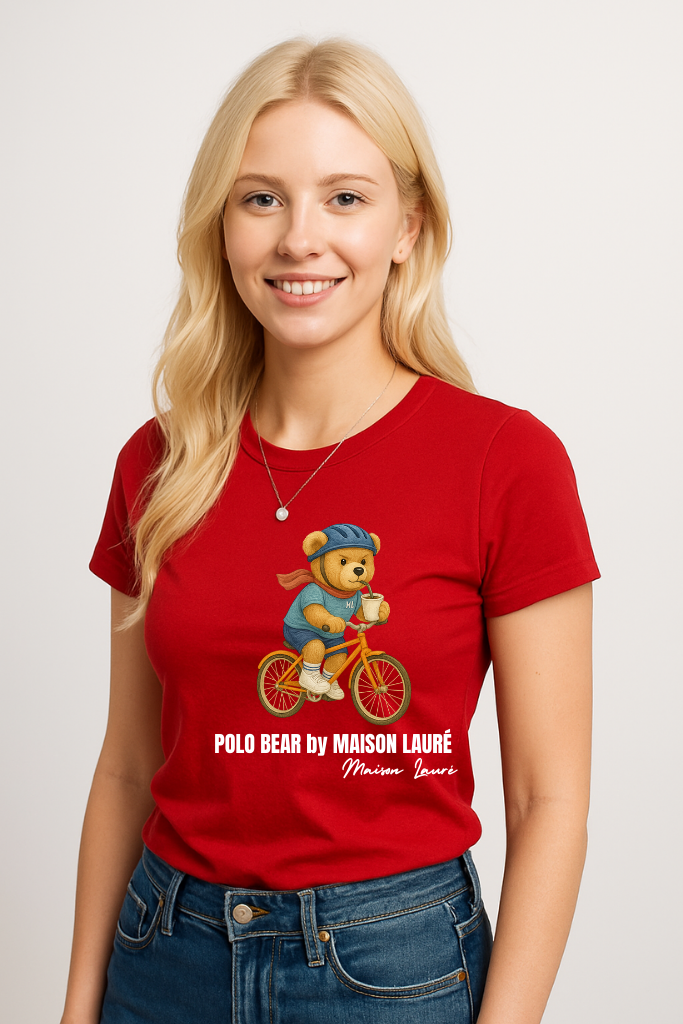 Cycling Teddy Bear T-Shirt – Women's Edition